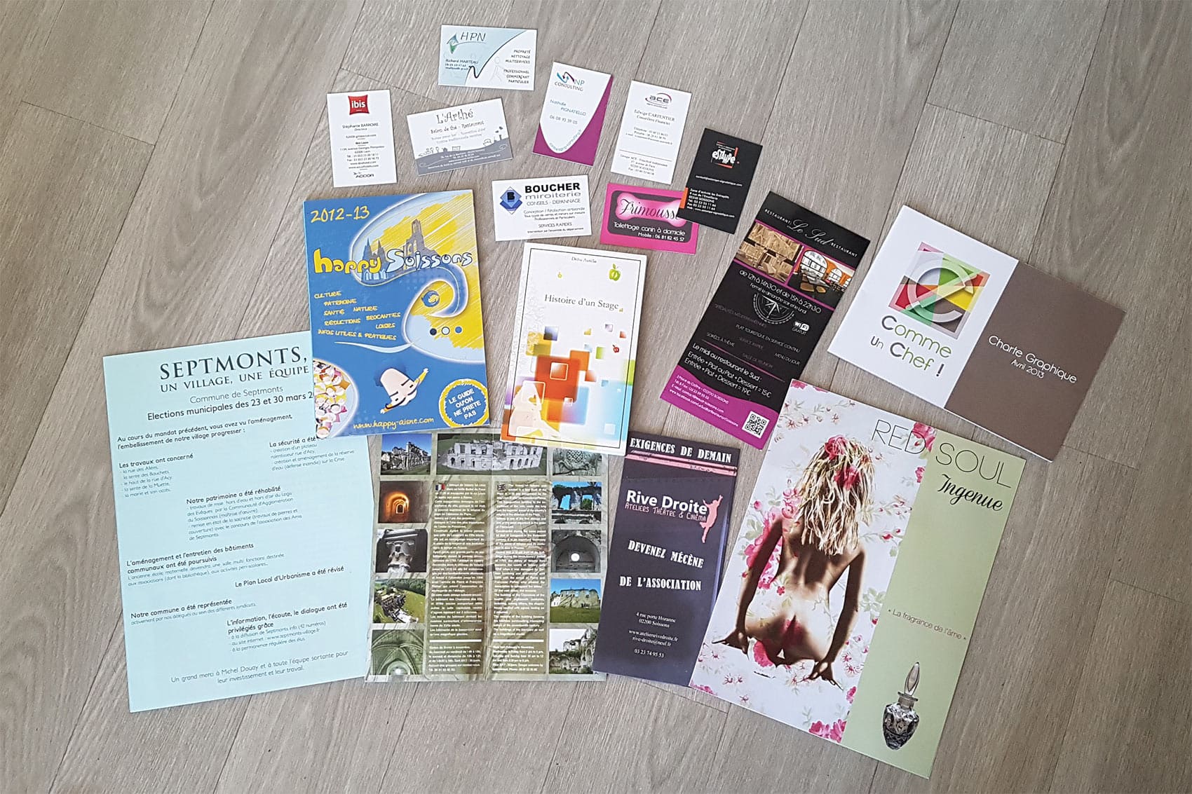 Divers projets flyers et cartes de visite