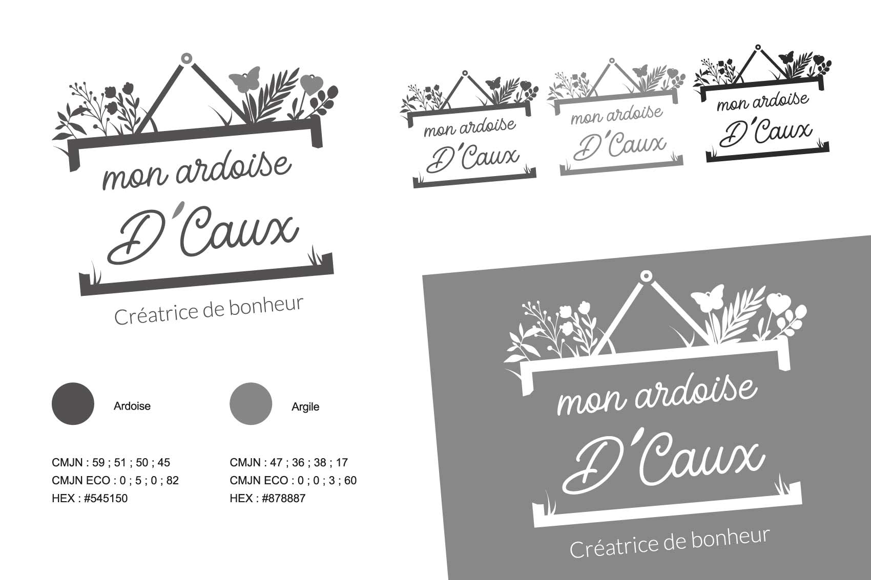 Déclinaisons logotype Mon Ardoise D'Caux