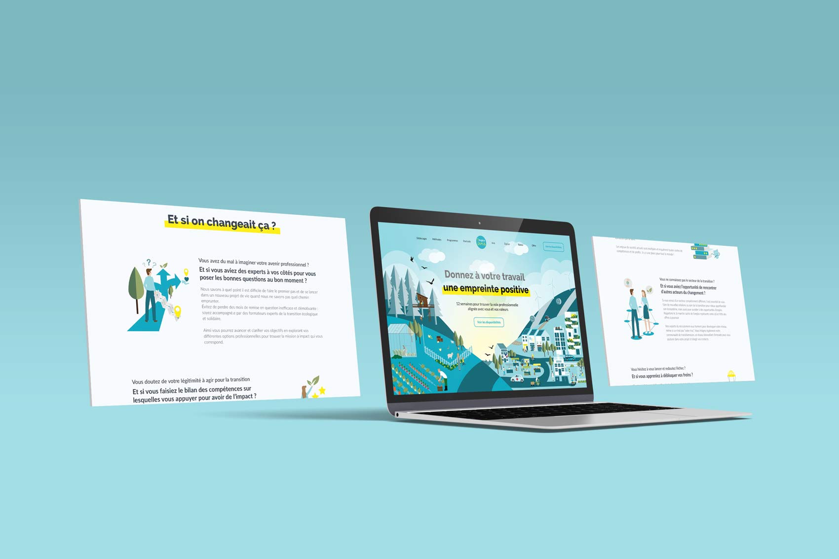 Mockup de présentation du header et des illustrations