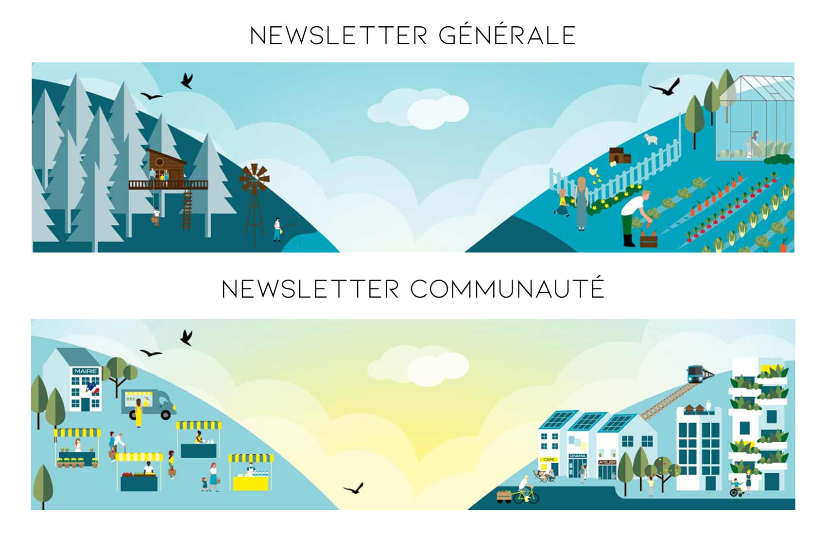 Illustrations des deux newsletters